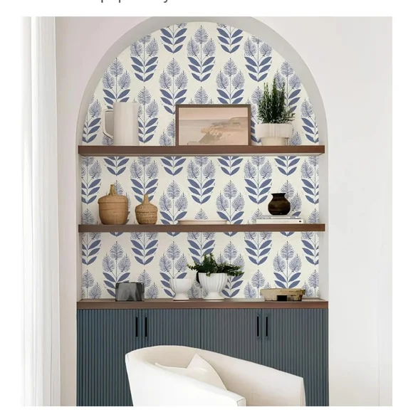 Blue Leaf Pattern Wall Art - Picture 2 of 8